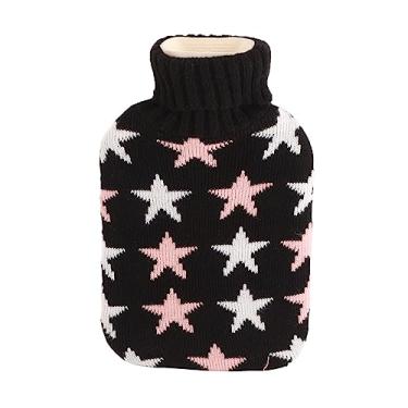 Imagem de Garrafa de água quente 2000ml com capa de malha macia, borracha isolada, alívio da dor, bolsa de água quente para pescoço, ombro, calor de inverno (Estrela de cinco pontas em forma)