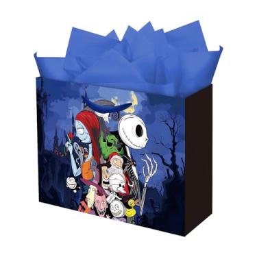 Imagem de Zaprosze Saco de presente de aniversário com papel de seda e cartão de felicitações Sacos de papel de embrulho grande temático para festa de aniversário para meninas aniversário chá de bebê decoração