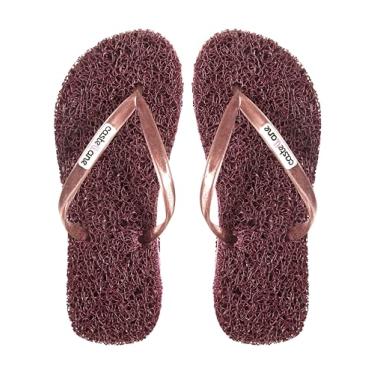 Imagem de Chinelo Confort Feminino indicado para pessoas que sofrem com Fascite Plantar, esporão de calcâneo, Hiperidrose PLantar e Neuroma de Morton, além disso, dá a sensação de estar pisando em um tapete macio. (Bordo, BR, Adulto, Faixa Numérico, 35, 36)