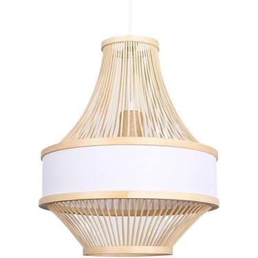 Imagem de luminária e pendente abajur oco estilo chinês lanterna de linho vime 1-luzes cesta de vime vime luminárias tecidas, lustre de luz