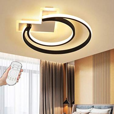 Imagem de Luminária de teto LED Ring Luminária de teto moderna Metal Acrílico Criativo em forma de coração Regulável com controle remoto Lustre Sala de estar Quarto infantil Quarto Escritório Bar Luz