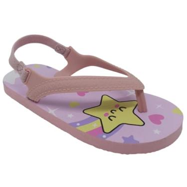 Imagem de Molekinha, Sandália Molekinha Menina Infantil PVC com Estrelas (Multi Rosa Claro, BR, Bebê, Numérico, 19.5)