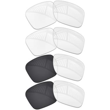 Imagem de MYCOURAG Lentes de reposição com proteção UV para óculos de sol RayBan Meta Wayfarer RW4006 50 mm – 2 lentes transparentes HD + 2 fotocromáticas transparentes não polarizadas