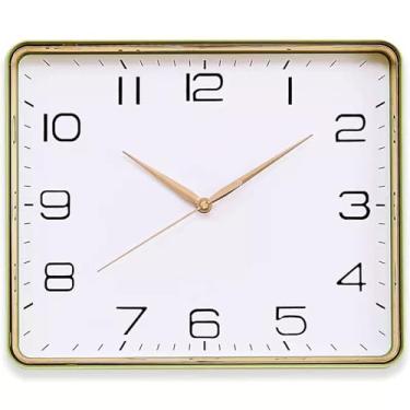 Imagem de hezhuhe2258 Relógio de parede quadrado, relógio de casa simples e moderno, relógio de parede, relógio de parede versátil, adequado para sala de estar, estudo, escritório para decoração de casa (verde)