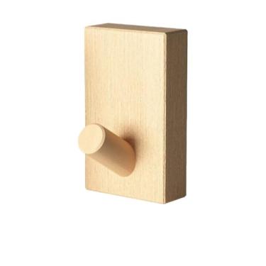 Imagem de Cabide para cabide de madeira de nogueira para pendurar ganchos de parede sem perfuração, suporte de armazenamento de quarto, toalha de casa, chave, gancho, cabideiro, suporte de parede (bege)