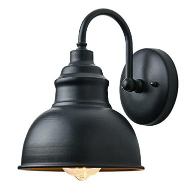 Imagem de Luminária de parede externa industrial retrô IP65 à prova d'água e à prova de ferrugem, luminária de parede com corpo de alumínio fundido de cabeça única, luminária de parede para pátio, jar