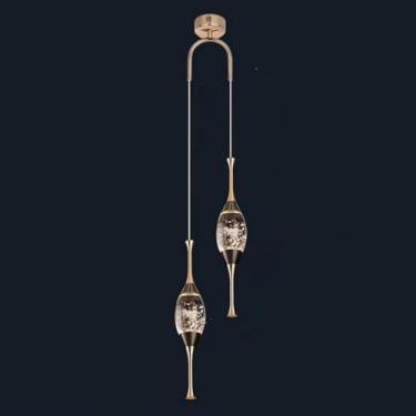 Imagem de Lustre Pendente de Vaidade Luminárias de Teto Pendurado LED Linear Tubo Longo Lâmpada Moderna Luzes Pendentes de Cristal Lustre V-intage para Sala de Jantar Cozinha, Longo 2 luzes