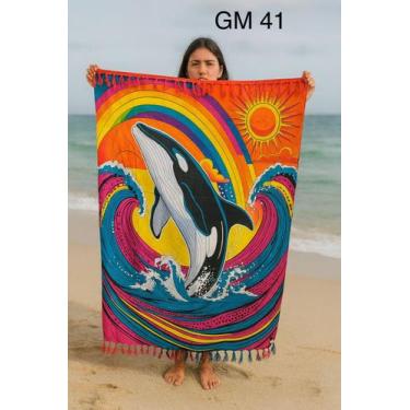 Imagem de Canga Estampada Animal Colorida - Deeyaa Indiana, Preto, Unico