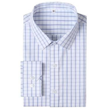 Imagem de Camisa social GIANEN Wrinkle Free Plaid Gingham Check para homens - GI
