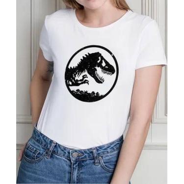 Imagem de Camiseta Camisa Adulto Feminina Masculina Algodão Filme Dinossauro Jur