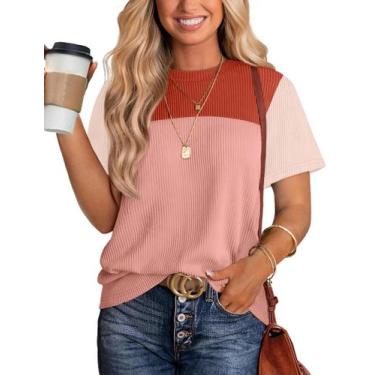 Imagem de Blusas WIHOLL de malha de manga curta para o Dia dos Namorados para mu