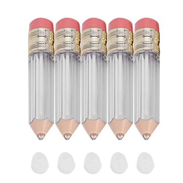 Imagem de Mbeysaq 5 frascos recarregáveis de brilho labial requintado conjunto de tubos de óleo de esmalte labial ferramenta de maquiagem para salão de cosméticos faça você mesmo