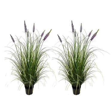 Imagem de WYUYIWH Planta artificial de 119 cm (embalagem com 2) planta de lavanda artificial, plantas artificiais decorativas de interior e flores em vaso, planta falsa para uso interno