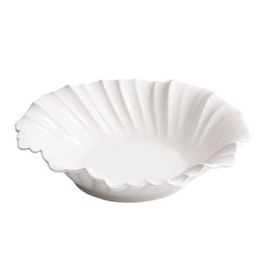 Imagem de Prato de jantar de cerâmica branco pratos reutilizáveis pratos de jantar profundos para cozinha, micro-ondas e lava-louças