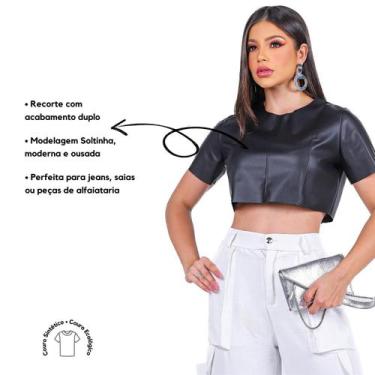 Imagem de Camiseta Crop Top Corcelet Feminina material ecológico Frente única mo