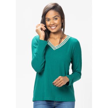 Imagem de Blusa Manga Longa Pau a Pique Canelada Verde