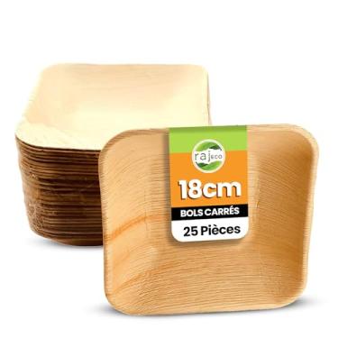 Imagem de Tigelas descartáveis de folhas de palma da Raj para festas fortes e reutilizáveis – louças decorativas compostáveis para almoço, jantar, aniversário, acampamento, ao ar livre, churrasco, piquenique, festas, 7" Bowls, 25 Count