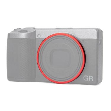 Imagem de Tampa de anel de decoração de lente de câmera de metal GR4 para Ricoh GR IV substitui acessórios de câmera Ricoh GN-3 Ring Cap (vermelho)