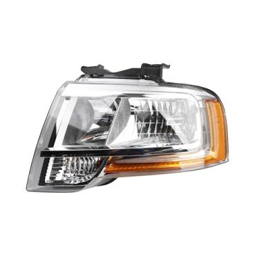 Imagem de Dasbecan Farol de halogênio compatível com Ford Expedition 2015-2017 Conjunto de faróis do lado esquerdo do motorista carcaça cromada substitui # FL1Z13008H FO2502346