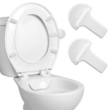 Imagem de 2 peças de elevador de assento de vaso sanitário, elevador de tampa de vaso sanitário de plástico, evite tocar na tampa do vaso sanitário para escritório, casa e hotel, fácil de usar