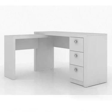 Imagem de Escrivaninha De Canto Reversível Me4101 Branco Branco - TECNO MOBILI