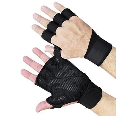 Imagem de Generic Luvas de Meio Dedo Luvas de Fitness Resistentes Ao Desgaste Antiderrapante 1 par de Ajuste Fácil Com Envoltórios de Pulso Ao Ar Livre (XL)