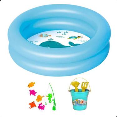 Imagem de Piscina Inflavel 28l Bebes Pescaria Infantil Brinquedo Praia - KIDSBEH