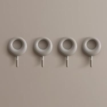 Imagem de 4 ganchos de parede potentes, ganchos autoadesivos para chapéu de toalha, ganchos de chave de toalha montados na parede, ganchos autoadesivos resistentes para cozinha, banheiro, ganchos autoadesivos