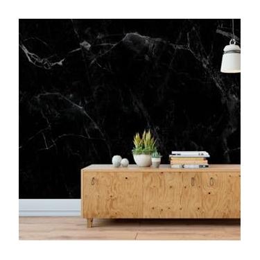 Imagem de Papel de Parede, Papel de Parede Adesivo Lavavel, Folhas Verde 3d para Salas de Estar e Quartospapel de parede,papel de parede para quarto Preto,2 Metros