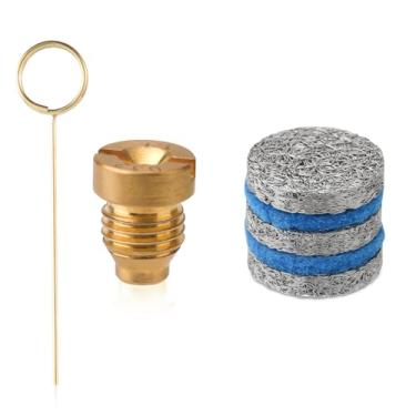 Imagem de Pontas de bocal de orifício de canhão de espuma de 0,1 cm, bocal de canhão de espuma de 3000 PSI de substituição, bocal de canhão de espuma de rosca universal com 3 agulhas de limpeza de malha de