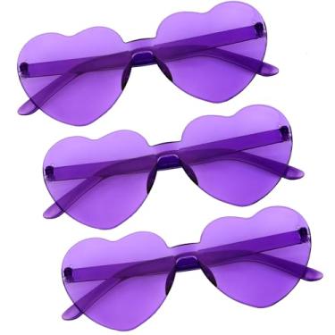 Imagem de Óculos de sol em forma de coração para mulheres verão, Roxa