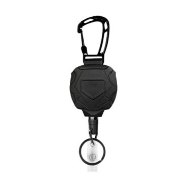 Imagem de Porta-crachá tático - carretel resistente com clipe retrátil, chaveiro, porta-cartão de identificação (preto G)