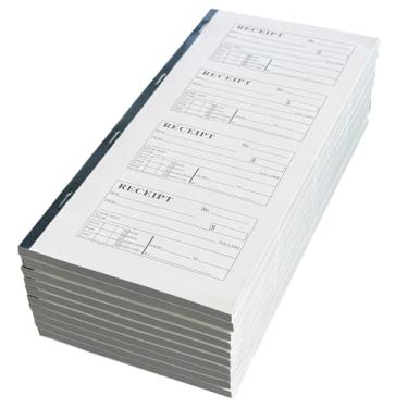 Imagem de Roll Maven Pacote com 5 livros de recibos de dinheiro e aluguel, 2 partes sem carbono, 14 cm x 28 cm, encadernação em espiral, 200 conjuntos por livro, 4 recibos por página