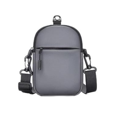 Imagem de Bolsa tiracolo masculina e feminina mochila de ombro pequena transversal no peito mochila para viagem ao ar livre caminhadas cinza