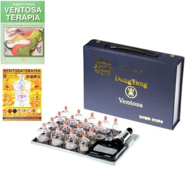 Imagem de Kit De Ventosa Com 17 Copos Dong Yang com Livro e Mapa Ventosaterapia