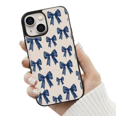 Imagem de BayPastel X Capa carteira para iPhone 15/14/13 com compartimento para cartão slim fit couro suporte flip oculto camada dupla magnética à prova de choque capa de telefone para mulheres 6,1 polegadas