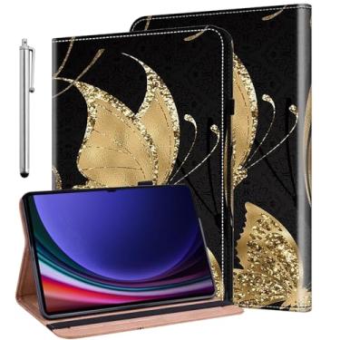 Imagem de ALILANG Capa para Samsung Galaxy Tab S11 Ultra 5G 2025/S10 Ultra 2024/S9 Ultra 2023/S8 Ultra 2022 37.1 cm, capa dobrável de couro PU à prova de choque com suporte para cartão e porta-caneta