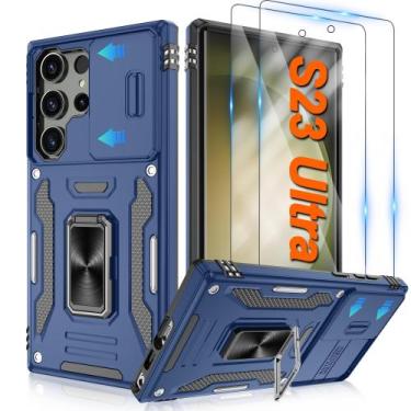 Imagem de Capa ATUMP para Samsung Galaxy S23 Ultra azul marinho de 6,8", anel 36