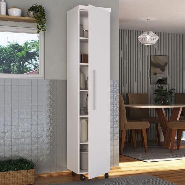 Imagem de Armário Multiuso 1 Porta Com 5 Prateleiras 1402 Ilan Branco