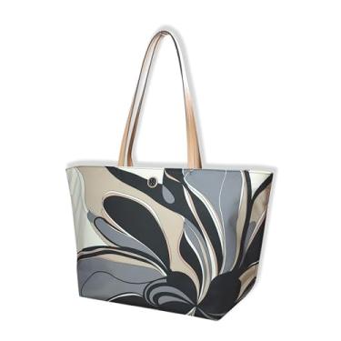 Imagem de Tory Burch Bolsa feminina 170266 estampada Ella grande de nylon, preta floral torcida (O/S)