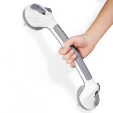 Imagem de Barra de Apoio para Banheiro com Ventosa 42,5cm, Alça de Chuveiro Antiderrapante Sem Furos, Segurança para Idosos, Deficientes, Cadeirantes e Grávidas