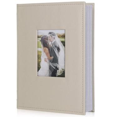 Imagem de Álbum de fotos RECUTMS Small 4x6" PU Leather 300 Photos Cream