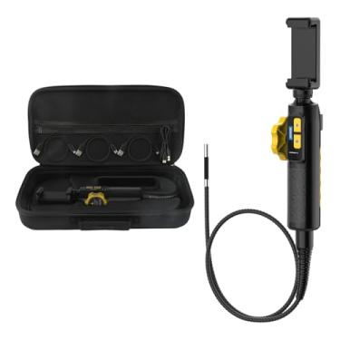 Imagem de AUTOOL Câmera de endoscópio com luz, câmera de inspeção endoscópica bidirecional de 210°, lente de direção de 6,45 mm, 6 luzes LED, boroscópio de vídeo HD 1080p compatível com telefone Android e iOS