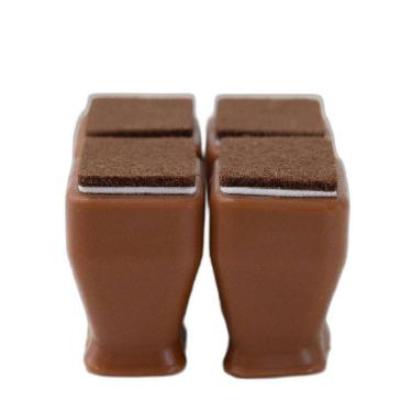 Imagem de Kit 4 Protetor Silicone Cadeira De Pé Quadado 20-28Mm Feltro