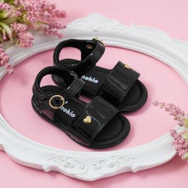 Imagem de Sandália Bebê Menina Pinokio Glam Black - Elegância E Conforto Em Cada