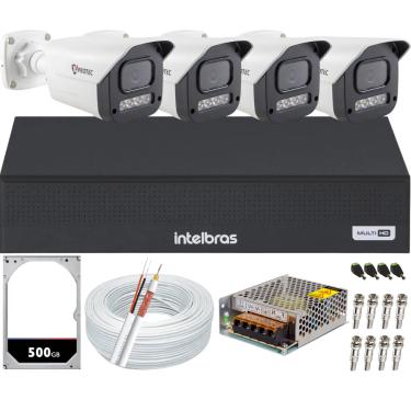 Imagem de Kit 4 Câmeras Full Color C/Áudio Dvr Intelbras 4ch 500GB