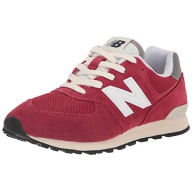 Imagem de New Balance Tênis infantil com cadarço 574 V1, Sal marinho carmesim, 6 Big Kid