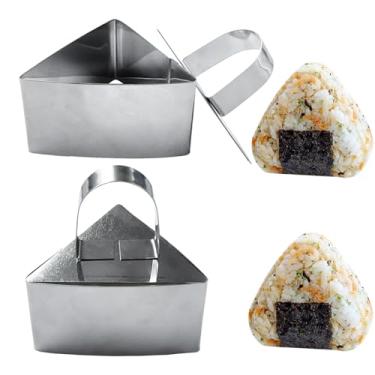 Imagem de 2 peças de molde de aço inoxidável onigiri triângulo máquina de sushi molde prensa de sushi bolas de arroz japonesas