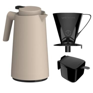 Imagem de Kit Garrafa Térmica 1L VerCelli + Suporte Porta Filtro de Café 102/103 + Açucareiro com Colher 350 ML (BEGE)