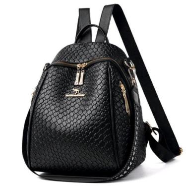 Imagem de Mochila bolsa Alça Lateral Couro PU Alta qualidade Crocodilo - NoBrand